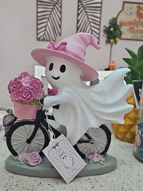 Mystic Blush Other - NWT! Summerween Pink Flowers Ghost On A Bike Halloween